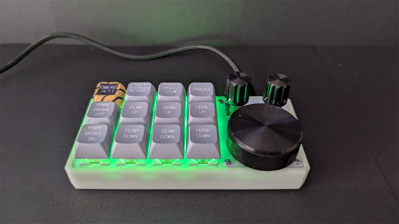 CXT VIA/QMK Flight/Driving Simulation Deck Panel programmable RGB Keyboard with 3 Knobs