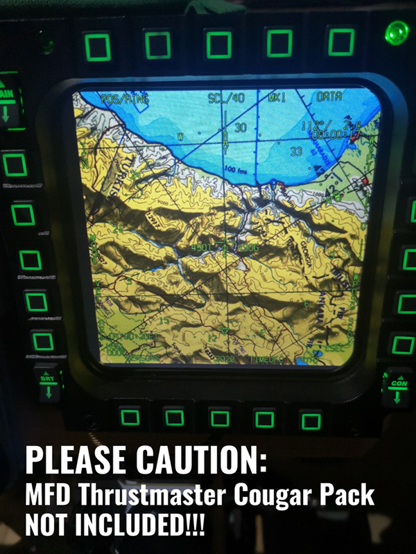 Flight Combat Simulation Cockpit F-18 F-16 DDI MFD Display Screen Monitor